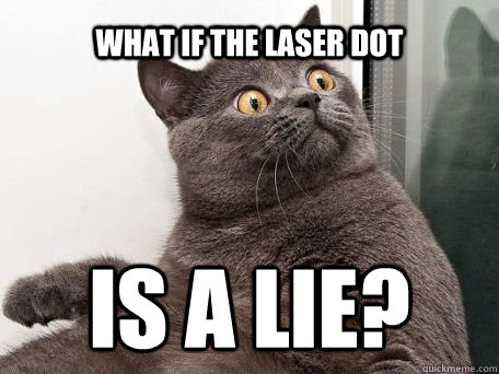 what if the laser dot is a lie? - what if the laser dot is a lie?  conspiracy cat