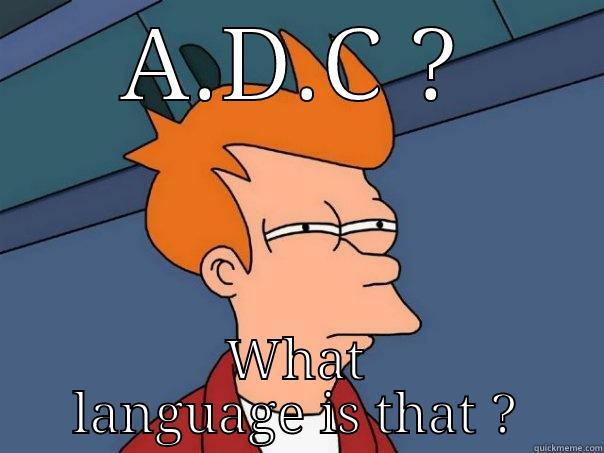 A.D.C ? WHAT LANGUAGE IS THAT ? Futurama Fry