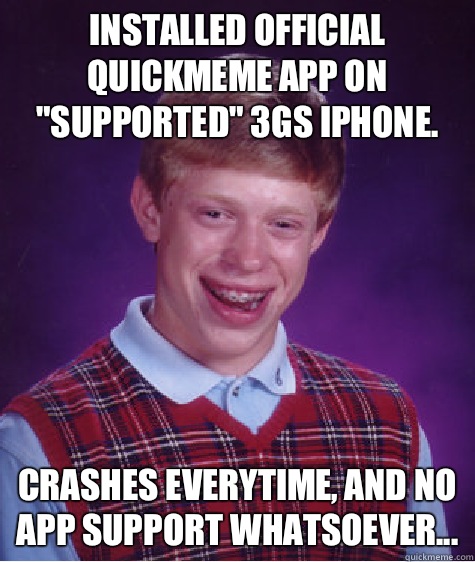 Installed official quickmeme app on 