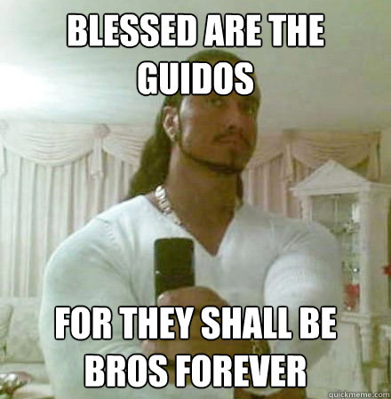 blessed are the guidos for they shall be bros forever  Guido Jesus