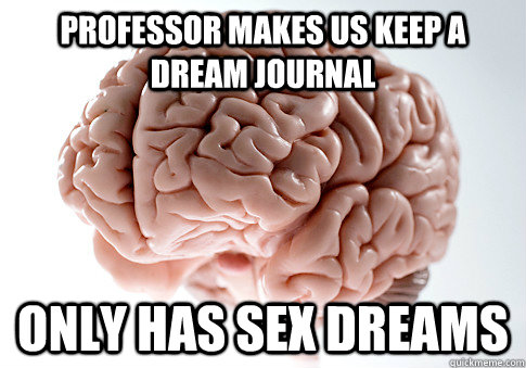 Professor makes us keep a dream journal Only has sex dreams  Scumbag Brain