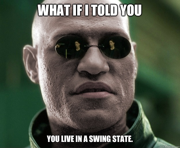 What if i told you You live in a swing state.   White Morphius