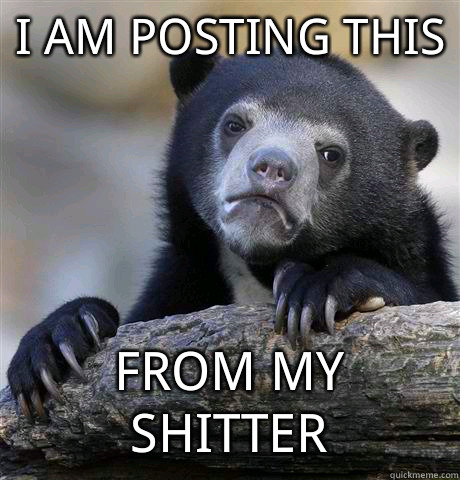 i am posting this from my shitter  Confession Bear