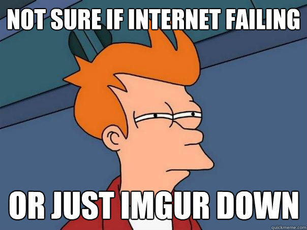 Not sure if internet failing or just imgur down  Futurama Fry