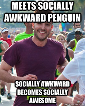meets socially awkward penguin socially awkward becomes socially awesome  Ridiculously photogenic guy