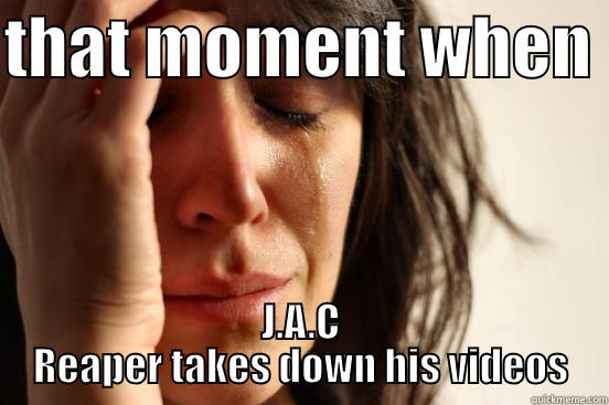 THAT MOMENT WHEN  J.A.C REAPER TAKES DOWN HIS VIDEOS First World Problems