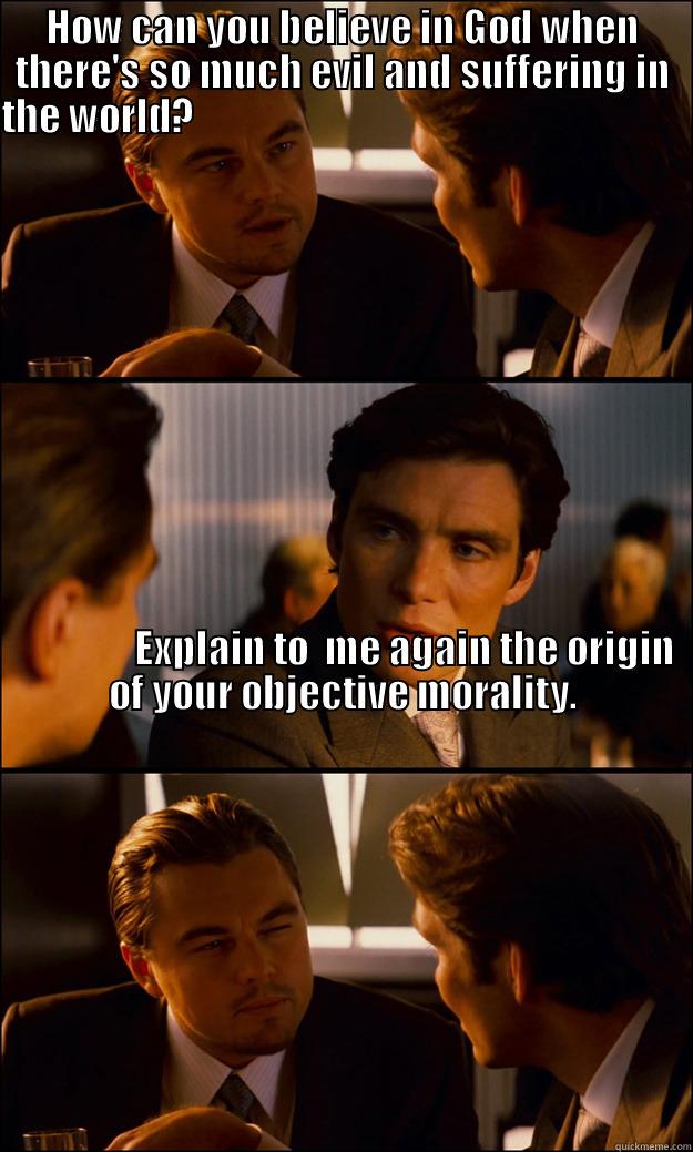 HOW CAN YOU BELIEVE IN GOD WHEN THERE'S SO MUCH EVIL AND SUFFERING IN THE WORLD?                                                                                                                                                                                 Inception