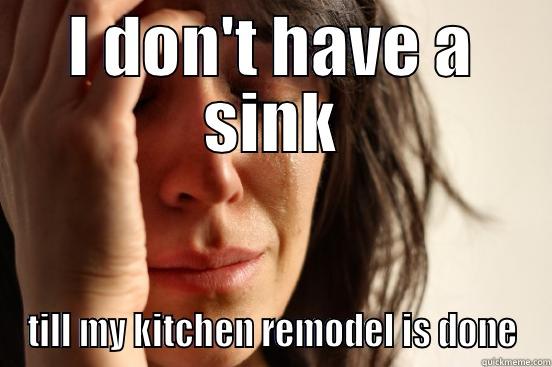 I DON'T HAVE A SINK TILL MY KITCHEN REMODEL IS DONE First World Problems
