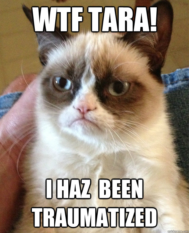 WTF TARA! I haz  been traumatized  Grumpy Cat