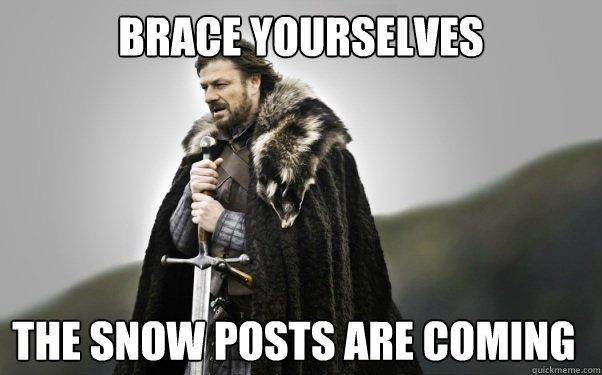 BRACE YOURSELVES the snow posts are coming  Ned Stark