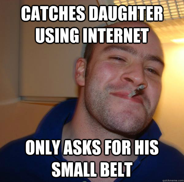 catches daughter using internet only asks for his small belt - catches daughter using internet only asks for his small belt  Misc
