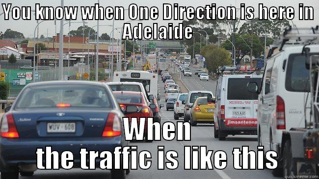 YOU KNOW WHEN ONE DIRECTION IS HERE IN ADELAIDE WHEN THE TRAFFIC IS LIKE THIS Misc