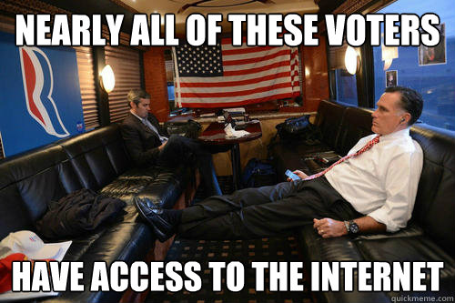 nearly all of these voters have access to the internet  Sudden Realization Romney