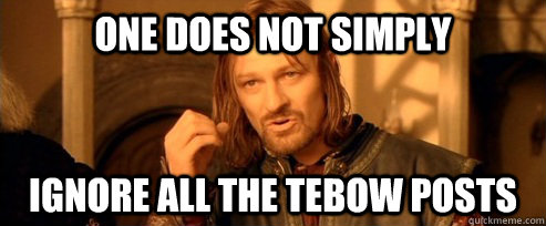One does not simply ignore all the Tebow posts  One Does Not Simply