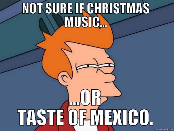NOT SURE IF CHRISTMAS MUSIC... ...OR TASTE OF MEXICO. Futurama Fry