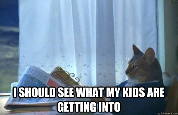  I should see what my kids are getting into   Sophisticated Cat