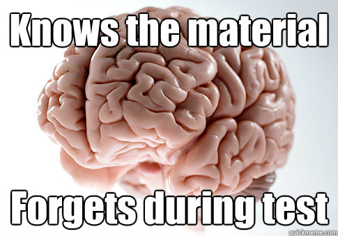 Knows the material Forgets during test   Scumbag Brain