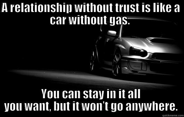 Thorne relationship blob - A RELATIONSHIP WITHOUT TRUST IS LIKE A CAR WITHOUT GAS.  YOU CAN STAY IN IT ALL YOU WANT, BUT IT WON’T GO ANYWHERE. Misc