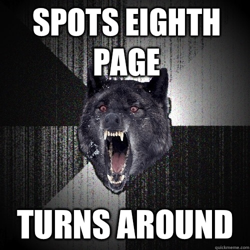 Spots eighth page Turns around  Insanity Wolf