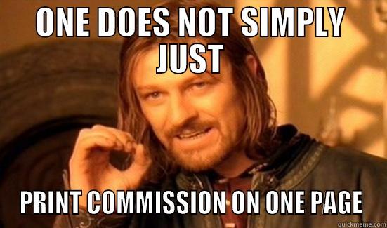 ONE DOES NOT SIMPLY JUST PRINT COMMISSION ON ONE PAGE Boromir