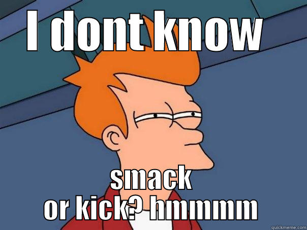 I DONT KNOW  SMACK OR KICK? HMMMM Futurama Fry