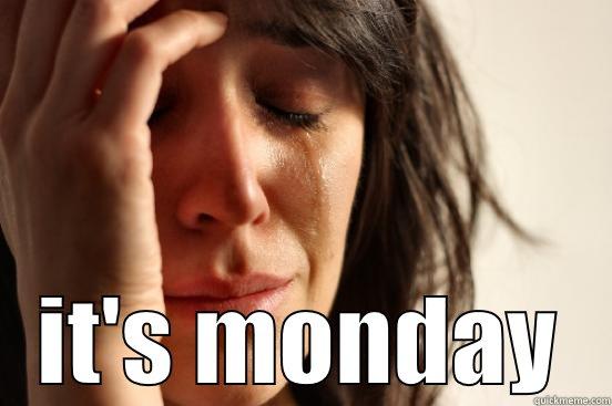   IT'S MONDAY First World Problems