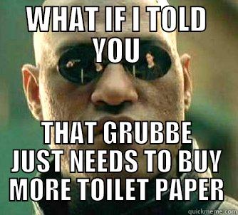 WHAT IF I TOLD YOU THAT GRUBBE JUST NEEDS TO BUY MORE TOILET PAPER Matrix Morpheus
