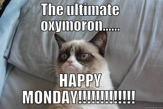 THE ULTIMATE OXYMORON…… HAPPY MONDAY!!!!!!!!!!!!!  Grumpy Cat