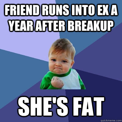 Friend runs into ex a year after breakup She's Fat  Success Kid