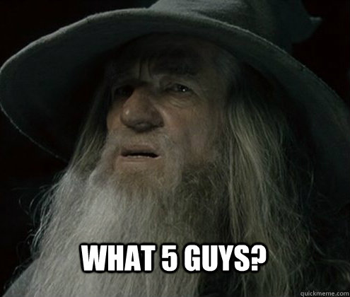 What 5 guys?  Forgetful Gandalf
