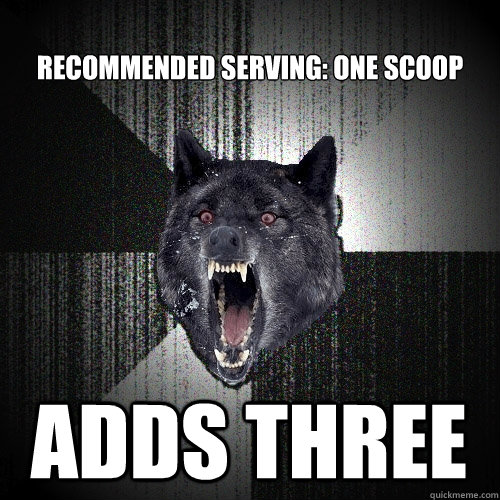 Recommended Serving: One Scoop Adds Three  Insanity Wolf
