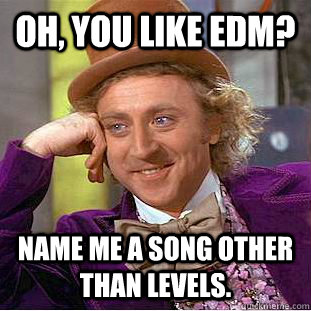 Oh, you like EDM? Name me a song other than Levels.  Condescending Wonka