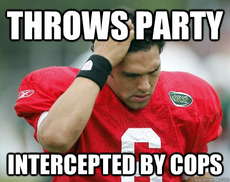 throws party intercepted by cops  Off The Mark Sanchez