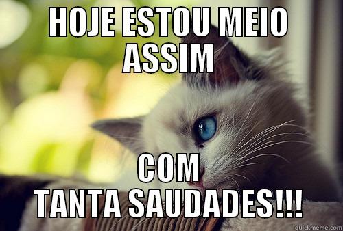 HOJE ESTOU MEIO ASSIM COM TANTA SAUDADES!!! First World Problems Cat