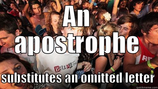 AN APOSTROPHE  SUBSTITUTES AN OMITTED LETTER Sudden Clarity Clarence