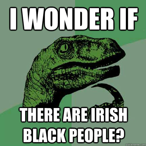 i wonder if there are irish black people?  Philosoraptor