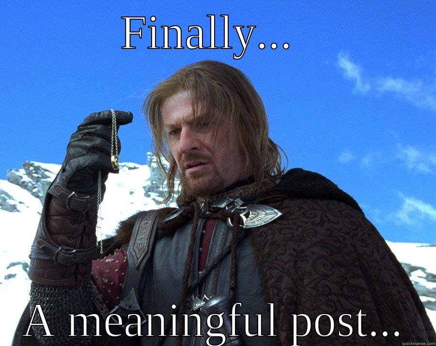 FINALLY...  A MEANINGFUL POST... Misc