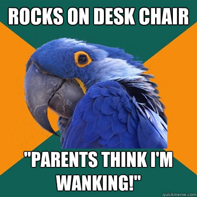 Rocks on desk chair 