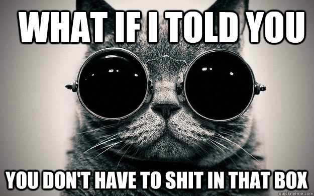What if i told you You don't have to shit in that box - What if i told you You don't have to shit in that box  Morpheus Cat Facts