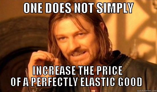           ONE DOES NOT SIMPLY           INCREASE THE PRICE OF A PERFECTLY ELASTIC GOOD  Boromir