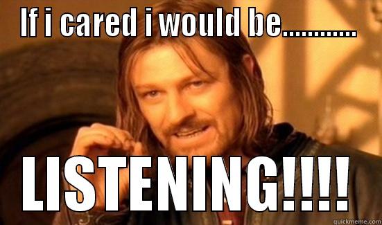 IF I CARED I WOULD BE............ LISTENING!!!! Boromir
