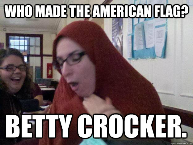 Who made the american flag? BETTY CROCKER.  Betty Crocker