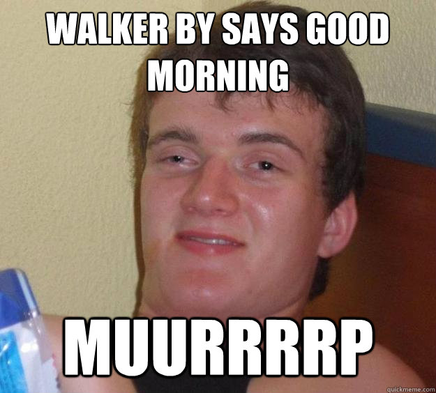 Walker by says good morning MUURRRRP  10 Guy