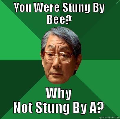 YOU WERE STUNG BY BEE? WHY NOT STUNG BY A? High Expectations Asian Father
