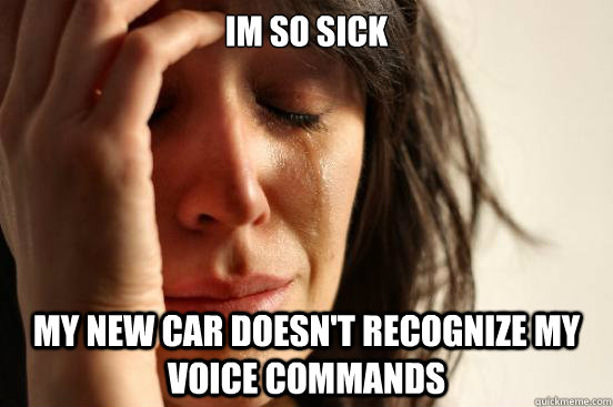 Im so sick My new car doesn't recognize my voice commands   First World Problems