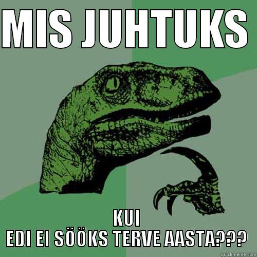 MIS JUHTUKS  KUI EDI EI SÖÖKS TERVE AASTA??? Philosoraptor