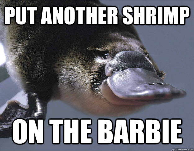 put another shrimp on the barbie  Platypus