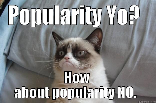 POPULARITY YO?  HOW ABOUT POPULARITY NO.  Grumpy Cat