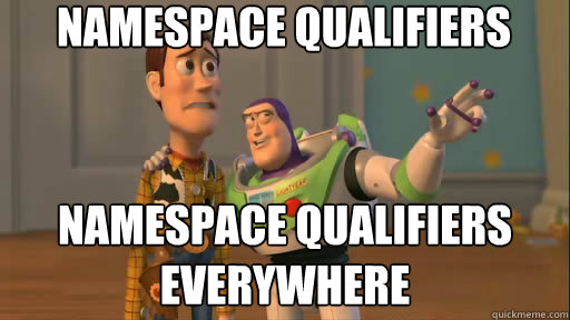 namespace qualifiers namespace qualifiers everywhere  Everywhere