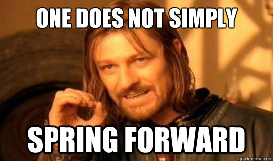 One Does Not Simply Spring Forward  Boromir